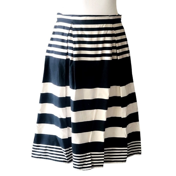 Moda at George 100% Cotton Black & White Strips Skirt Women’s Midi Skirt - Picture 1 of 8